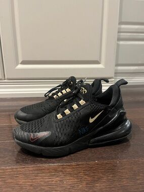 Nike Black Sneakers with Gold and Red Accents youth size 5.5